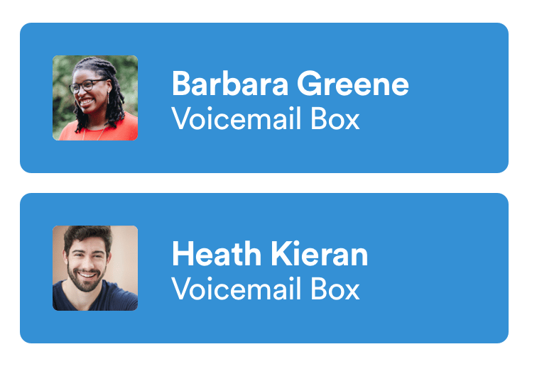 User voicemail boxes